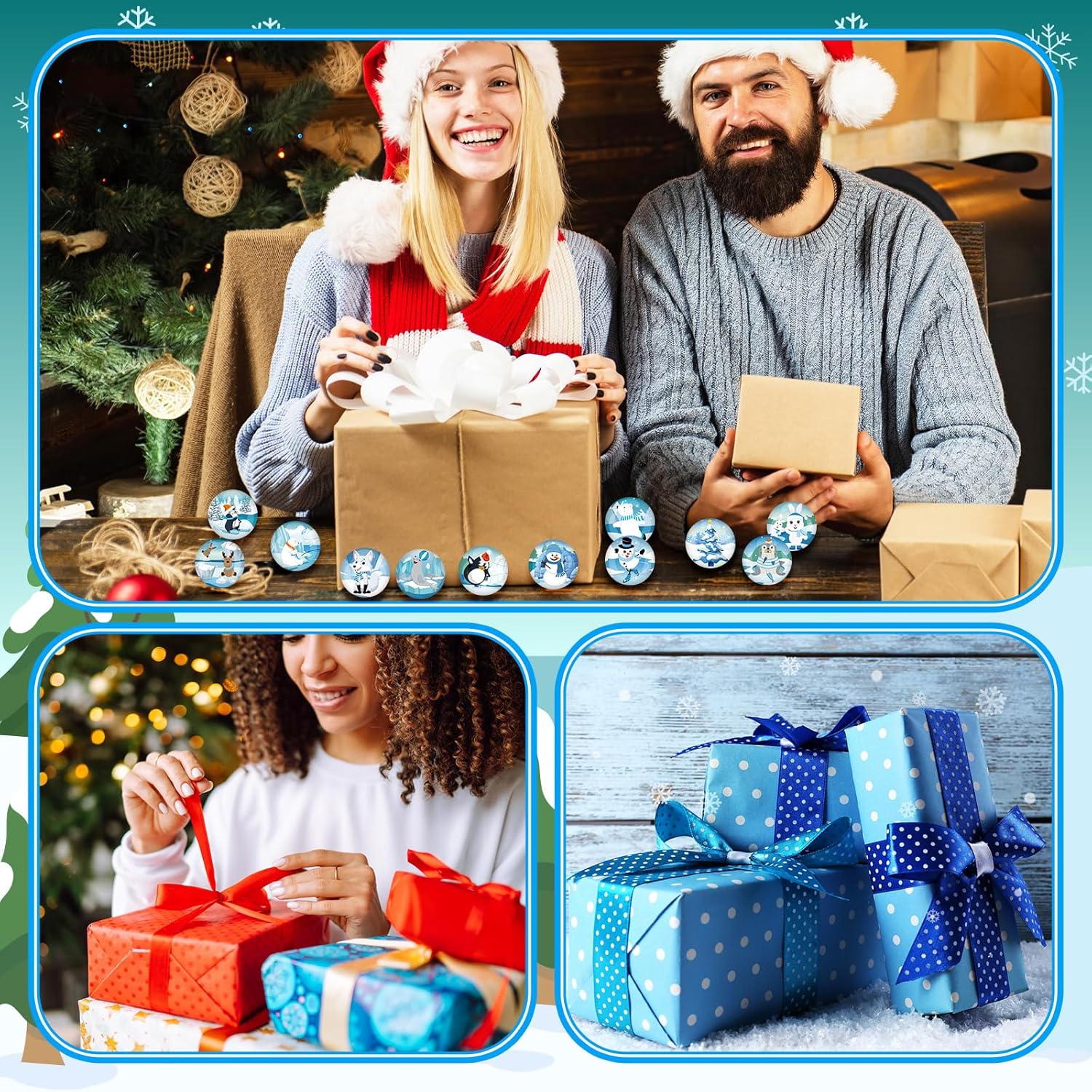 Liliful Winter Stress Balls Bulk Holiday Party Favor Gifts 12 Cute Patterns Snowman Penguin Polar Bear Sensory Anxiety Relief Bag Fillers Stocking Stuffers - Image 5