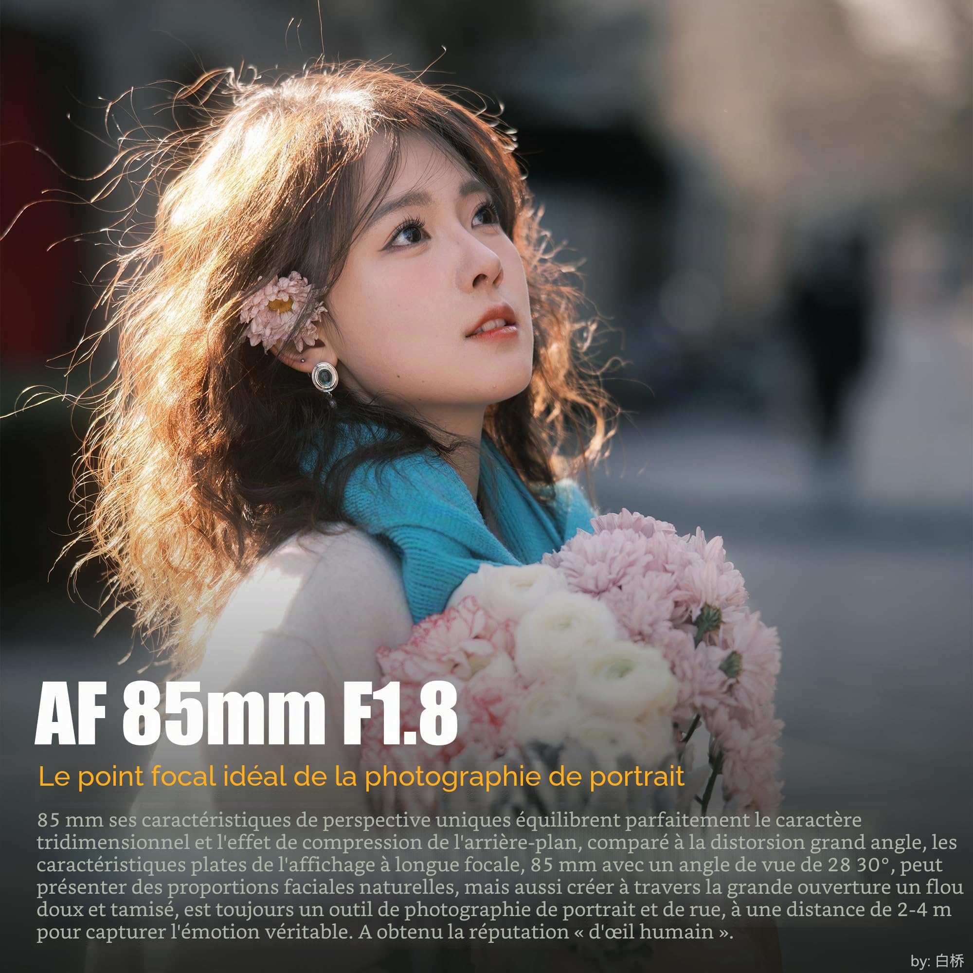 7artisans AF85mm f1.8 Objectif Automatique Portrait Plein Format Compatible avec Les appareils Photo Panasonic LUMIX S Series/Sigma série L (Noir)