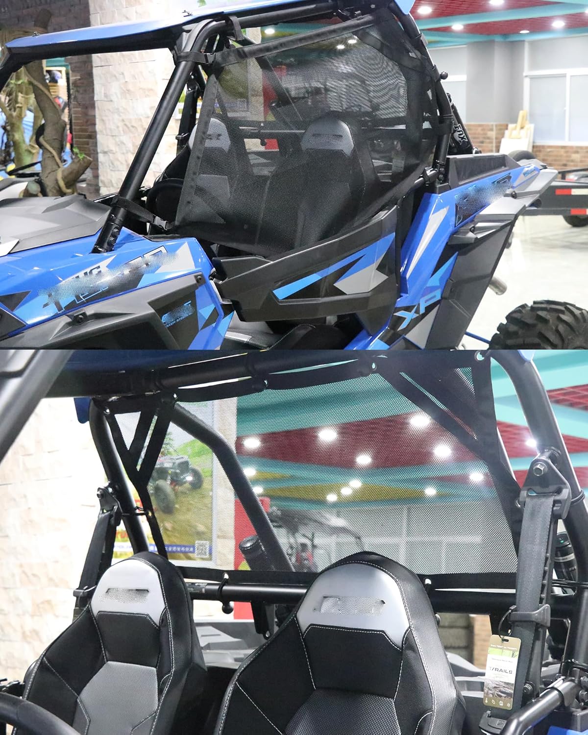 for ATV/UTV Window Net Rear Roll Cage Mesh Guard + Right + Left Window Shade Shield Net Cover for Polaris RZR 570 800 800s 900 Turbo s 1000 RZR XP Polaris Ace 2015-2019