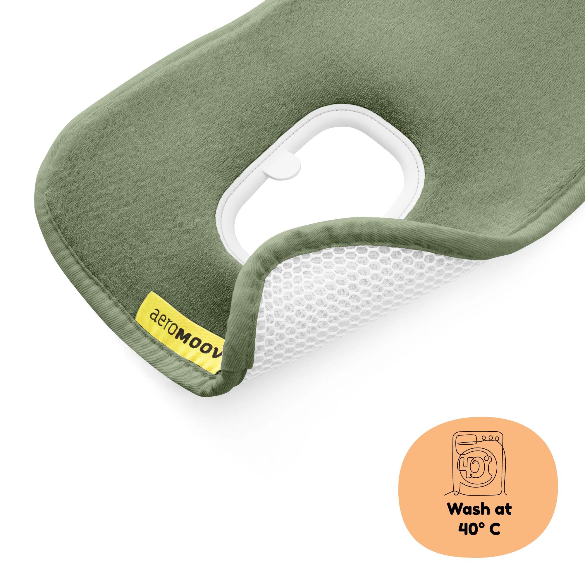 AeroMoov Air Layer - Assise Respirante Anti-Transpiration En Coton Bio Pour Siège Auto Groupe 0 / Poussette - Menthe