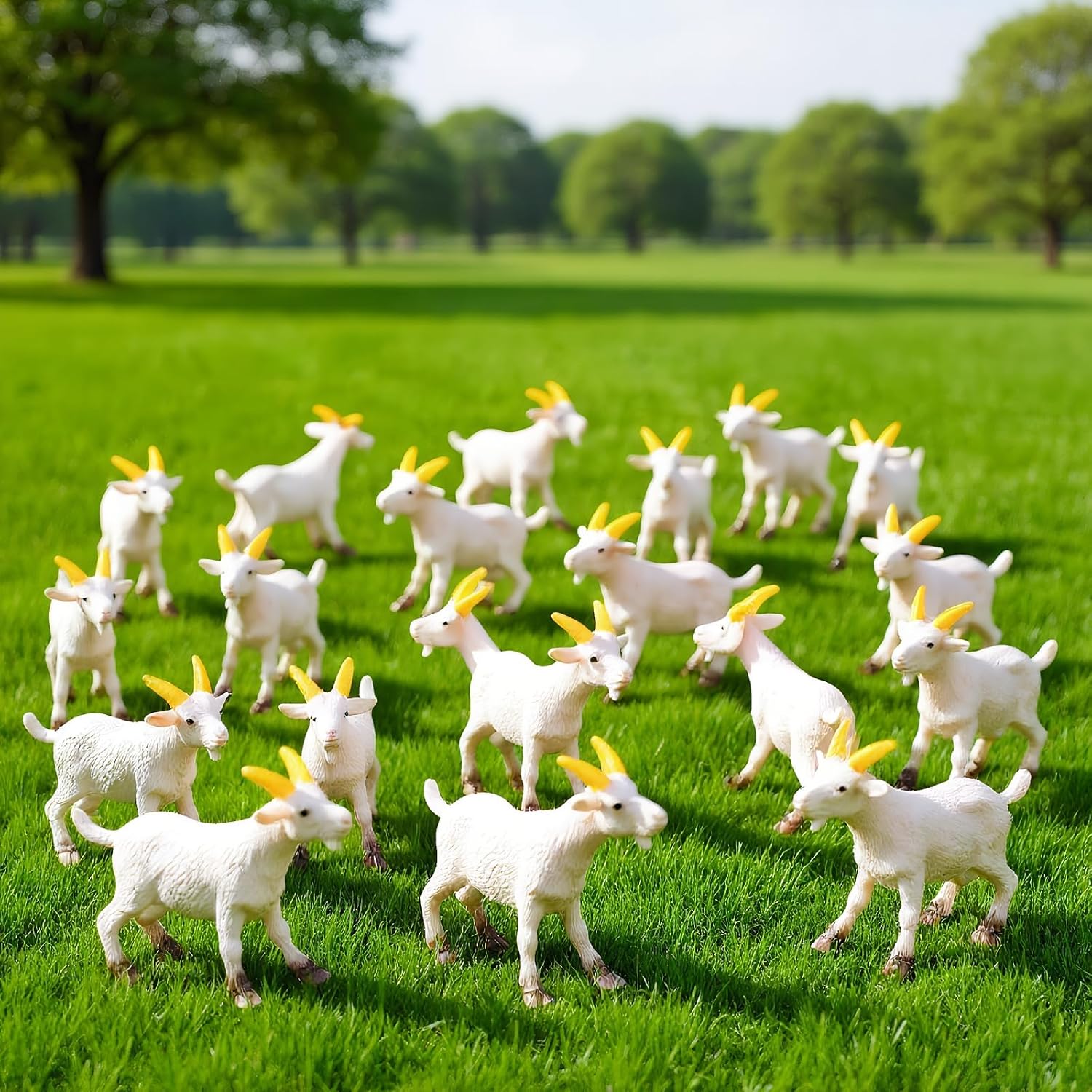 Mini Goat Figurines, 20-Pack, Approx. 1.7 x 2 in