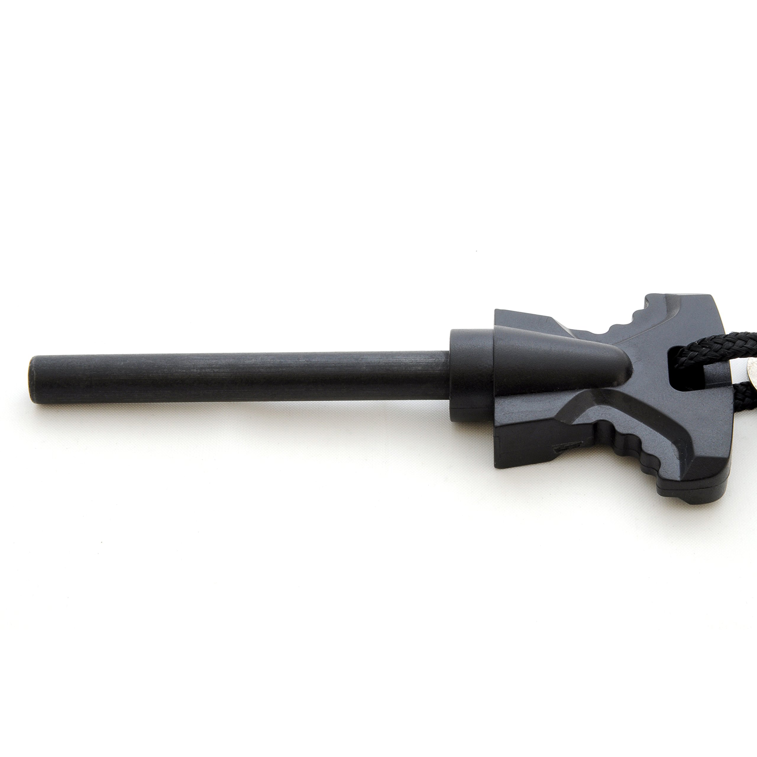 Ganzoo krzesiwo magnezowe Firesteel, czarne, do outdoor survival i biwak, pręt 68 mm x 8 mm, całkowita długość 114 mm, plastikowa głowica, 55 g, w zestawie stalowe narzędzie do krzesania