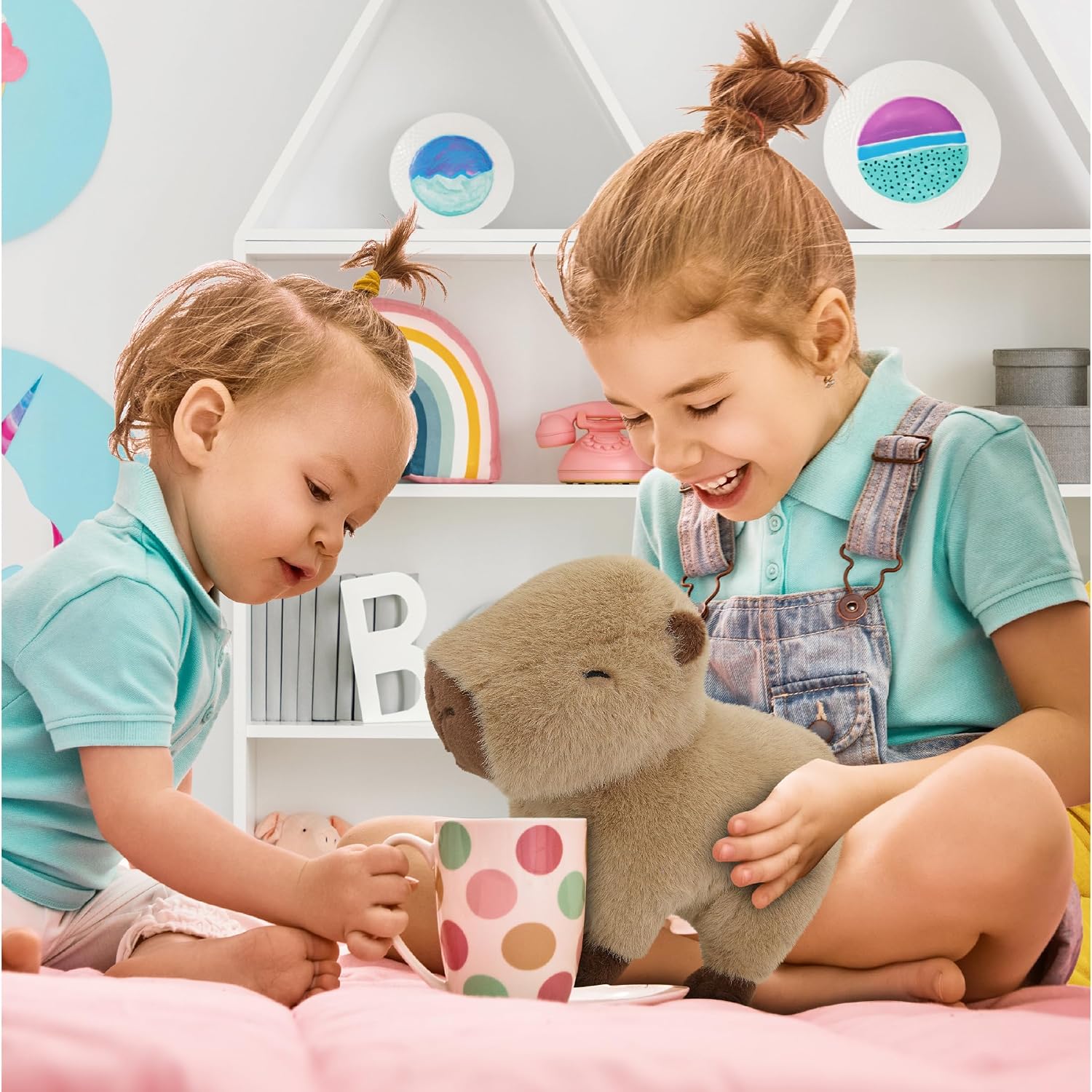 DolliBu Standing Capybara Plush - Super Soft Stuffed Animal Standing Capybara Toy, Cute Stuffed Plush Figure, Wild Animal Toy Gift for Kids and Adults - 12 Inches