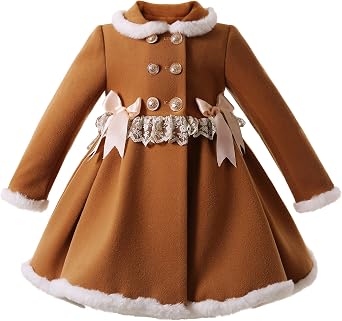 Girls Winter Fashion Khaki Trench Overcoat Jacket Teen Toddler Sweet Special Occasion Outfit Coats Fall