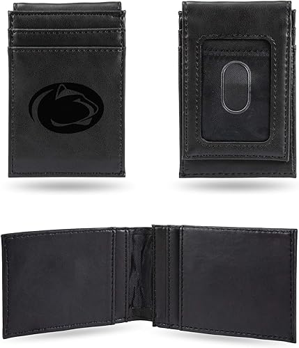 Miniatura 20 de Rico Industries NCAA - Cartera de bolsillo frontal grabada con láser - Compacta/cómoda/delgada Marrón