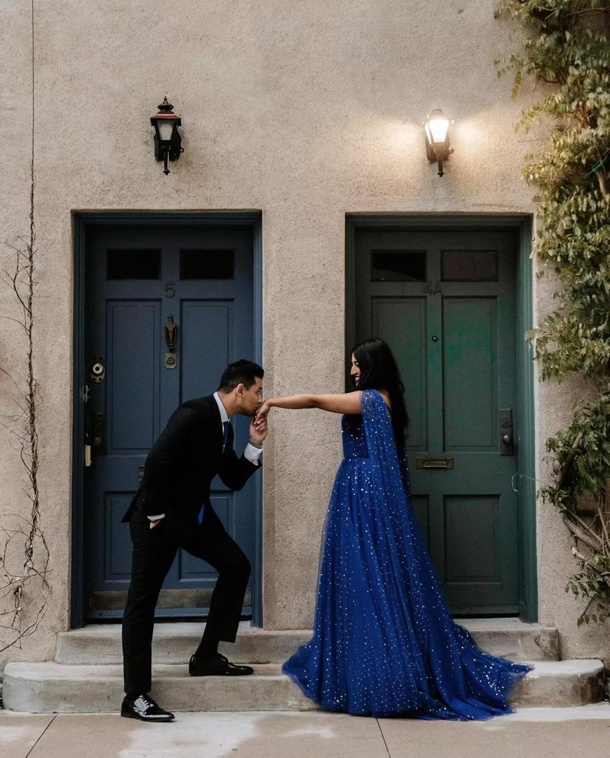 Sparkle Starry Tulle Prom Dresses with Cape Long Ball Gowns Sweetheart A-line Formal Evening Gowns with Pockets - Image 5