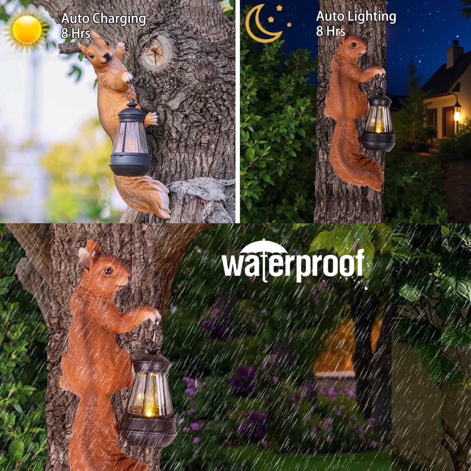 14in Big Squirrel Solar Squirrel Sculpture Decoration Resin Outdoor Garden Decoration, Suitable for Outdoor Garden Decoration, Suitable for Ladies, Mothers, Grandma Gifts - Image 5