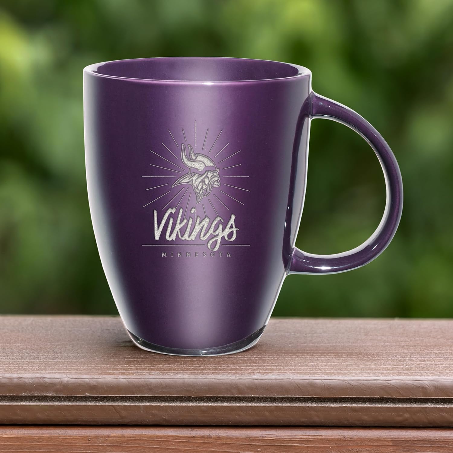 Rico Industries NFL Football Sunburst 18oz Laser Engraved Ceramic Lustre Mug - Image 4