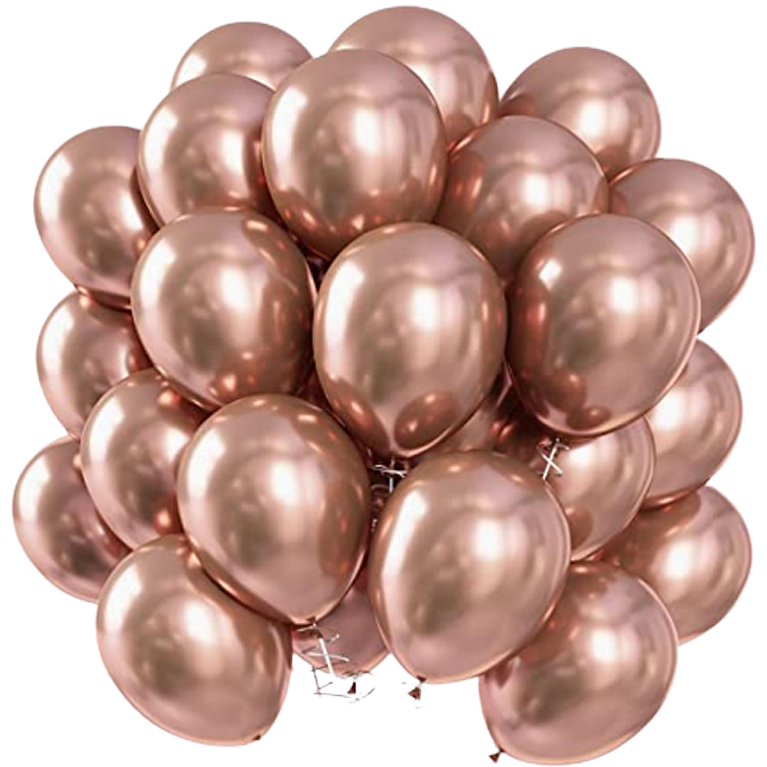 The Color Hub Metallic Rose Gold Balloons, 50pcs Metallic Latex 12 inch Balloons for Arch Kit, Birthday Decoration, Bridal Shower, Engagement, Party Supplies for Different Occassion