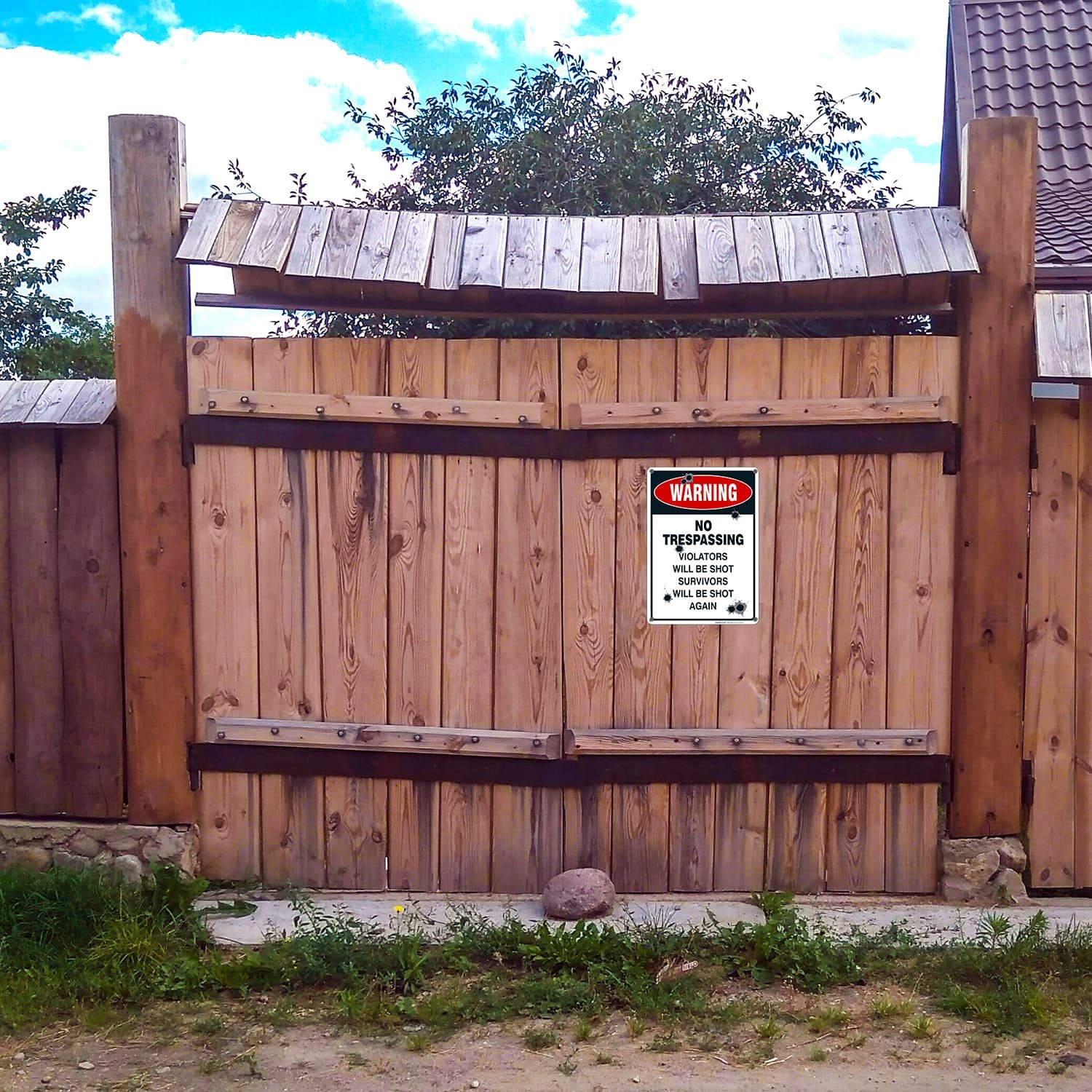 Advertencia no trespassing violadores Will Be Shot sobrevivientes WILL BE SHOT AGAIN cartel, .40 aluminio, 14 "de alto x 10 de ancho"