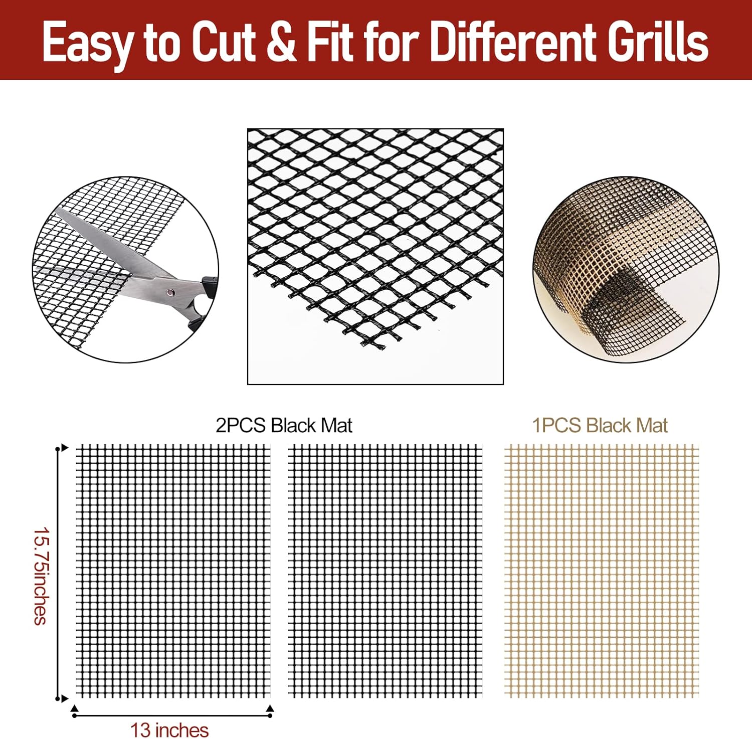 Buy PatioGem Reusable Grill Mesh Mat, Grill Mats for Outdoor Grill