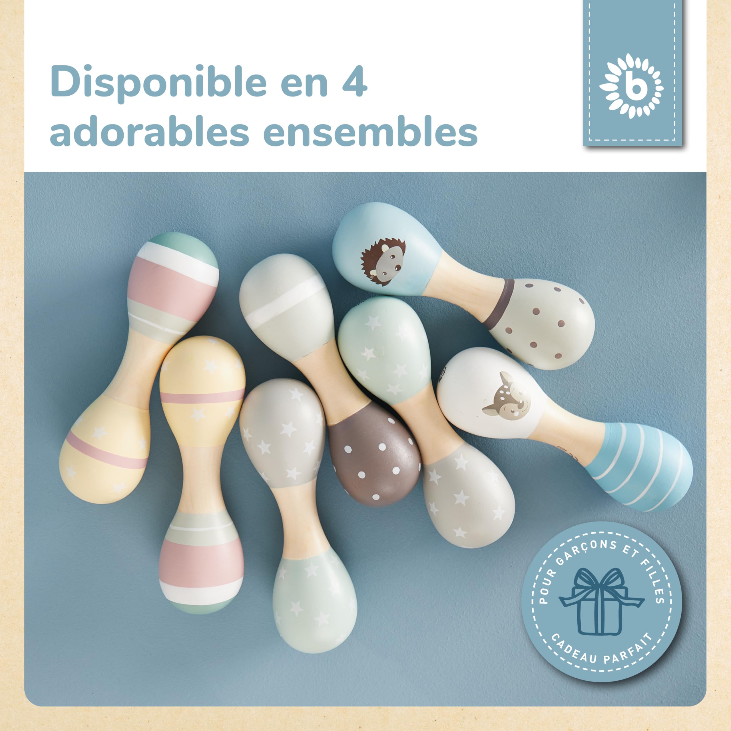 Bieco Hochet Bebe en bois - Chevreuil Lot de 2 - 19 cm Maracas Bébé | Hochet bébé 1 mois | Jouet bebe 2 mois Bâton de pluie - Puériculture & Eveil bébé Bieco Hochet Bebe en bois - Chevreuil Lot de 2 - 19 cm Maracas Bébé | Hochet bébé 1 mois | Jouet bebe 2 mois Bâton de pluie - Puériculture & Eveil bébé