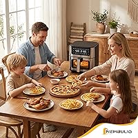 Vista 11 de NEWBULIG Freidora de aire de 6.34 cuartos de galón, freidora de aire con ventana visible, horno de freidora de aire de calentamiento rápido de 400 ℉