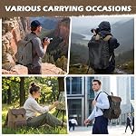 RAINSMORE Camera Backpack Professional pour DSLR/SLR Imperméable sans miroir 15.6 Sac de photographie d'ordinateur portable d'Inch avec accà ̈s Side Rain Cover Tripod Holder Large Anti-vol Camera Backpacks pour photographe