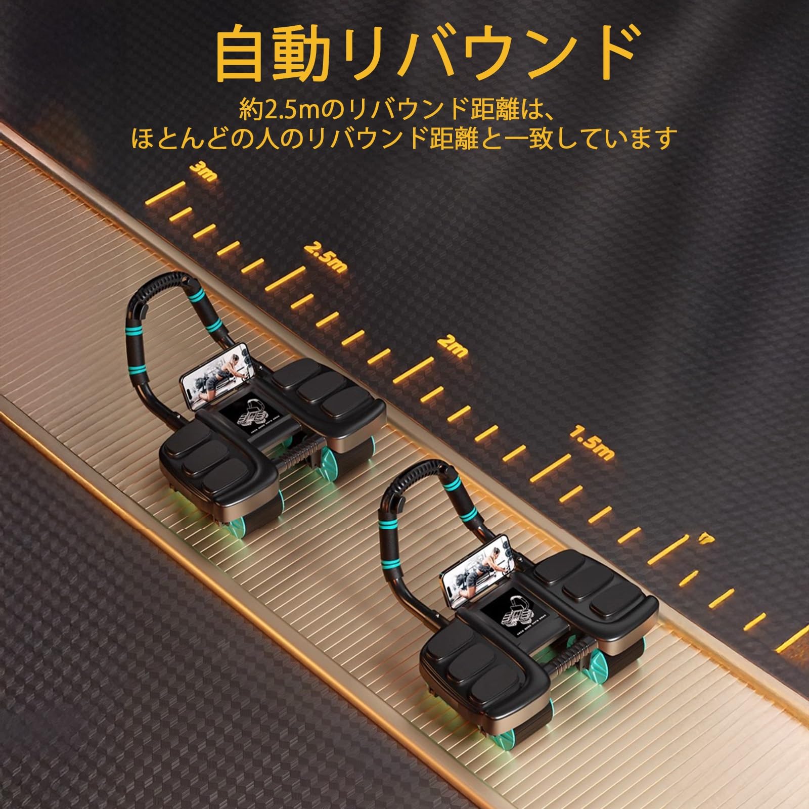 Amazon.co.jp: CTREVL アブローラー 腹筋ローラー 4輪 膝マット付き