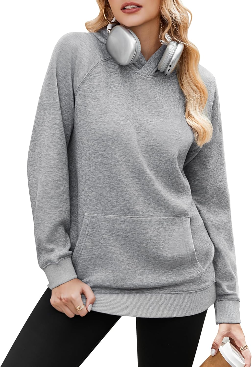 Zeagoo Womens Fleece Hoodies Soft Midweight Casual Hooded Sweatshirts Y2K Fall Winter Pullover Tops Kangaroo Pocket