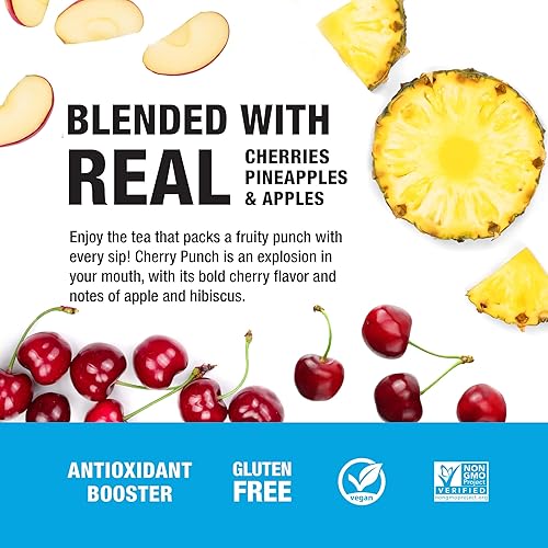 Miniatura 4 de Tiesta Tea - Ponche de cereza, hoja suelta, té de hierbas de cereza dulce, mezcla premium, sin cafeína, hace caliente o helado y prepara hasta 25