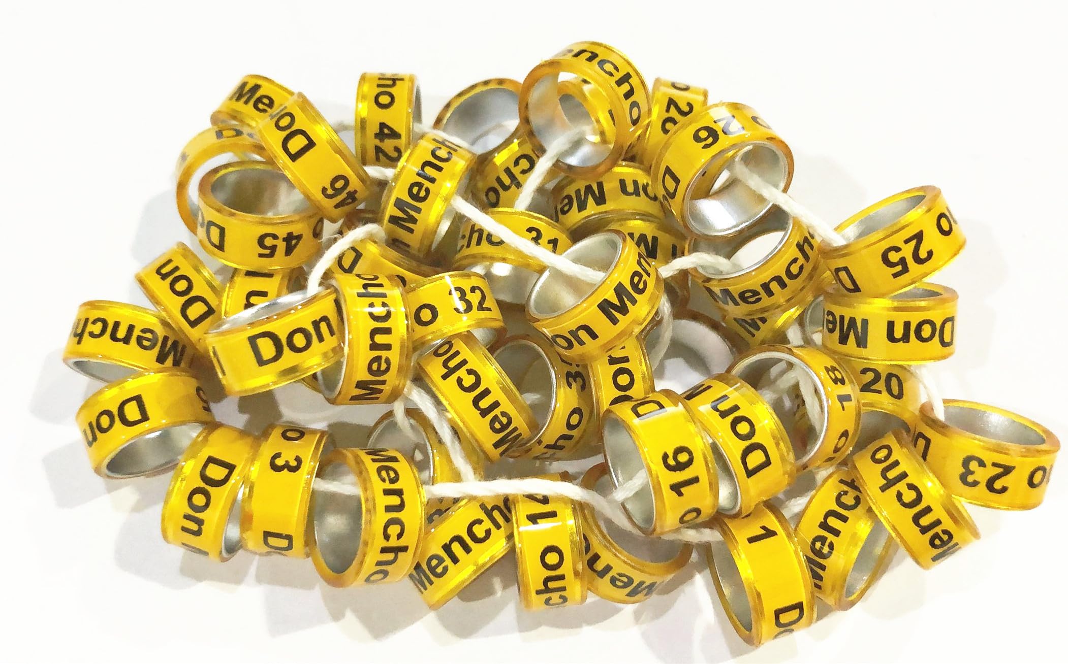 Bagues de pigeon personnalisées 14 mm F-P jaune pour bague de marquage volaille