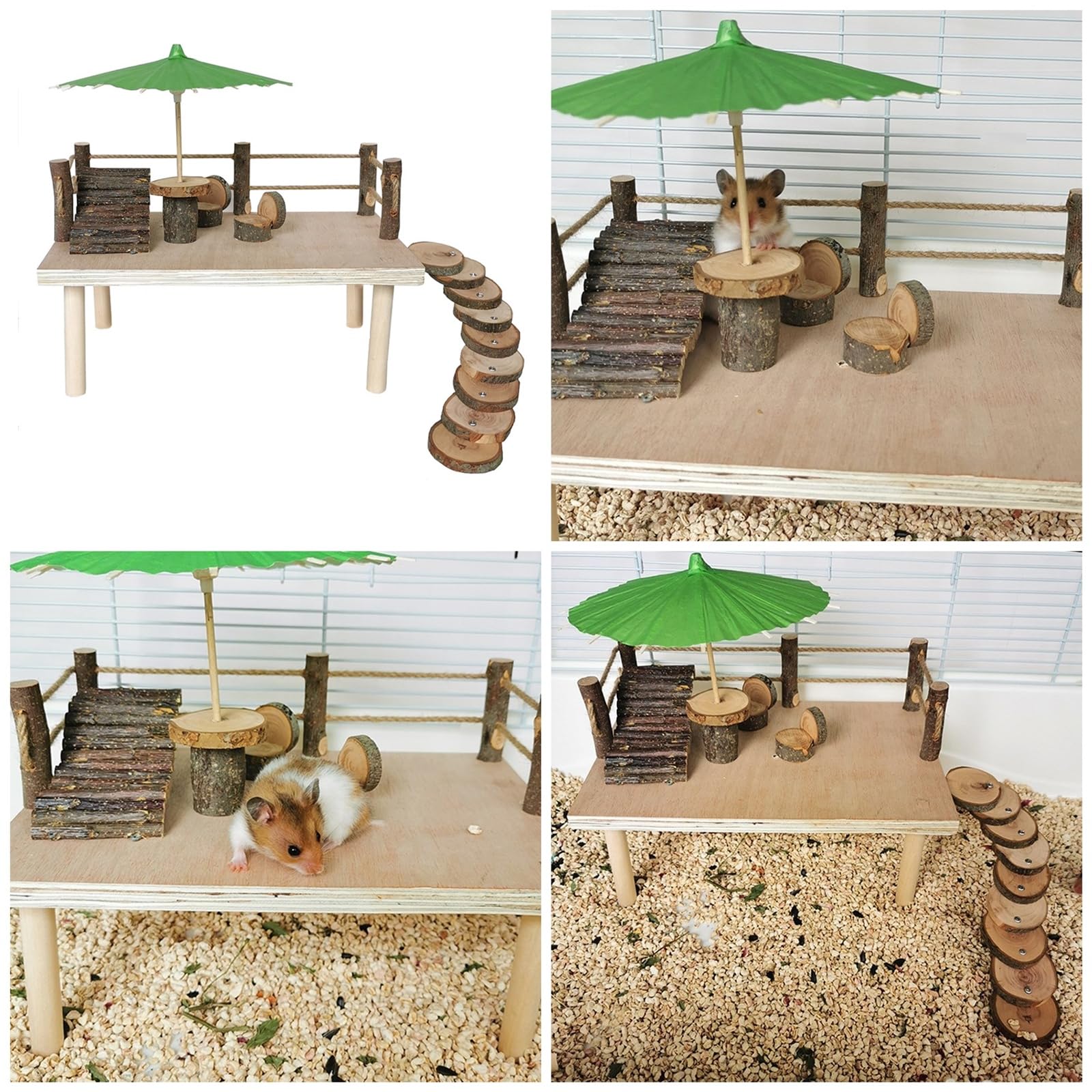 Hamsterkäfig Leiter Spielzeug für kleine Haustiere Holz Plattform Eichhörnchen Käfig Spielzeug Zubehör Kleintiere Kletterspielzeug