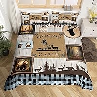 Vista 19 de Anlter - Funda de edredón matrimonial, juego de ropa de cama de cazador de ciervos dorados para niños, adolescentes y adultos, funda de edredón