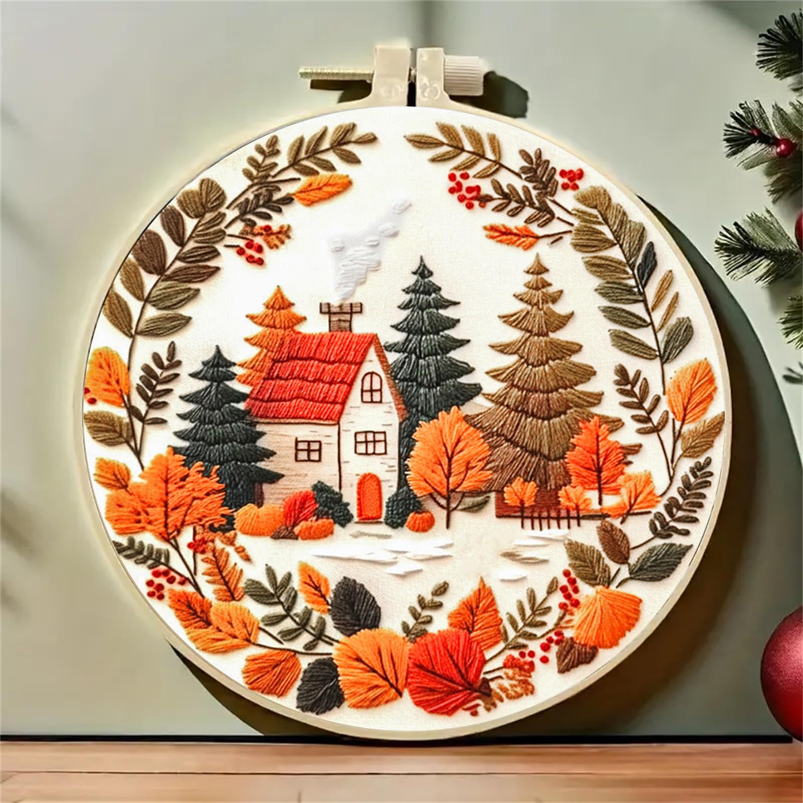 Huacan Embroidery Kits for Beginners DIY Embroidery Starter Kit with Instruction (House), color - Image 3
