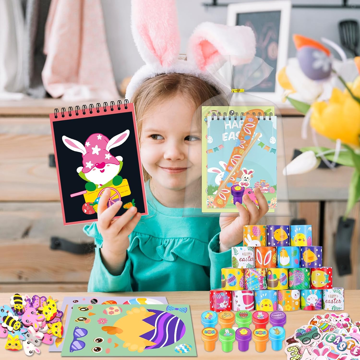 192 Easter Party Favors for Kids, 24 Pack Scratch Books Set Toys Bulk for Classroom Gifts Prizes, Easter Goodie Bags Stuffers Fillers for Boys Girls Student Party Crafts(scratch set)