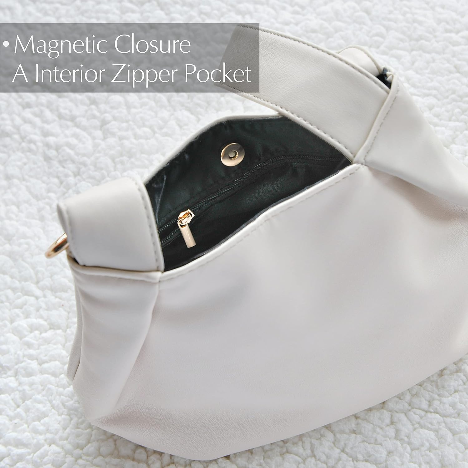 Women's Clutch Soft Vegan Leather Hobo Top Handle Bag Small Tote Purse - Image 6