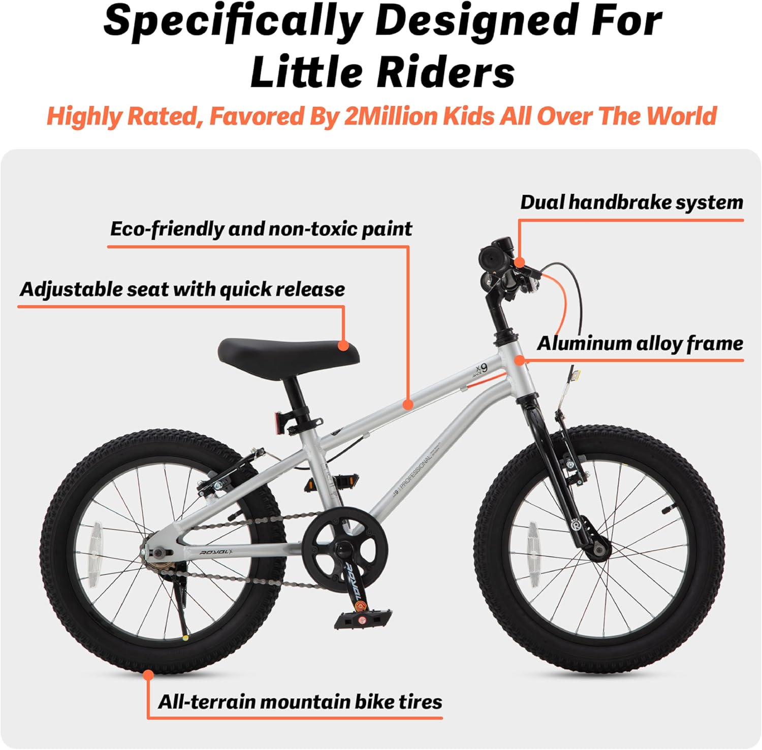 RoyalBaby Kids Bike, Lightweight Aluminum 16 18 Inch Wheel Bicycle Boys Girls Ages 4-9 Years, Multiple Colors