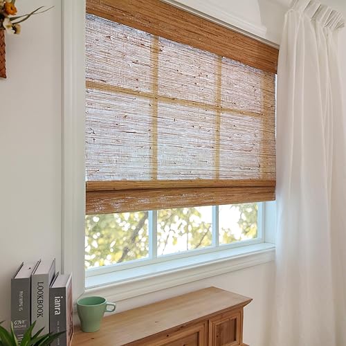 Vista 55 de Sunbox Persianas romanas sin cordón, de tela para oscurecer la habitación, persianas romanas para ventanas, puertas, puertas francesas, ventanas