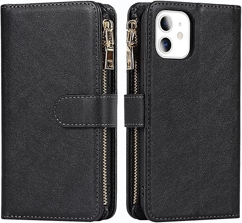 Miniatura 7 de Jaorty Funda para iPhone 11 con cordón cruzado para mujeres y hombres, funda protectora de piel sintética con cremallera para iPhone 11 de 6.1