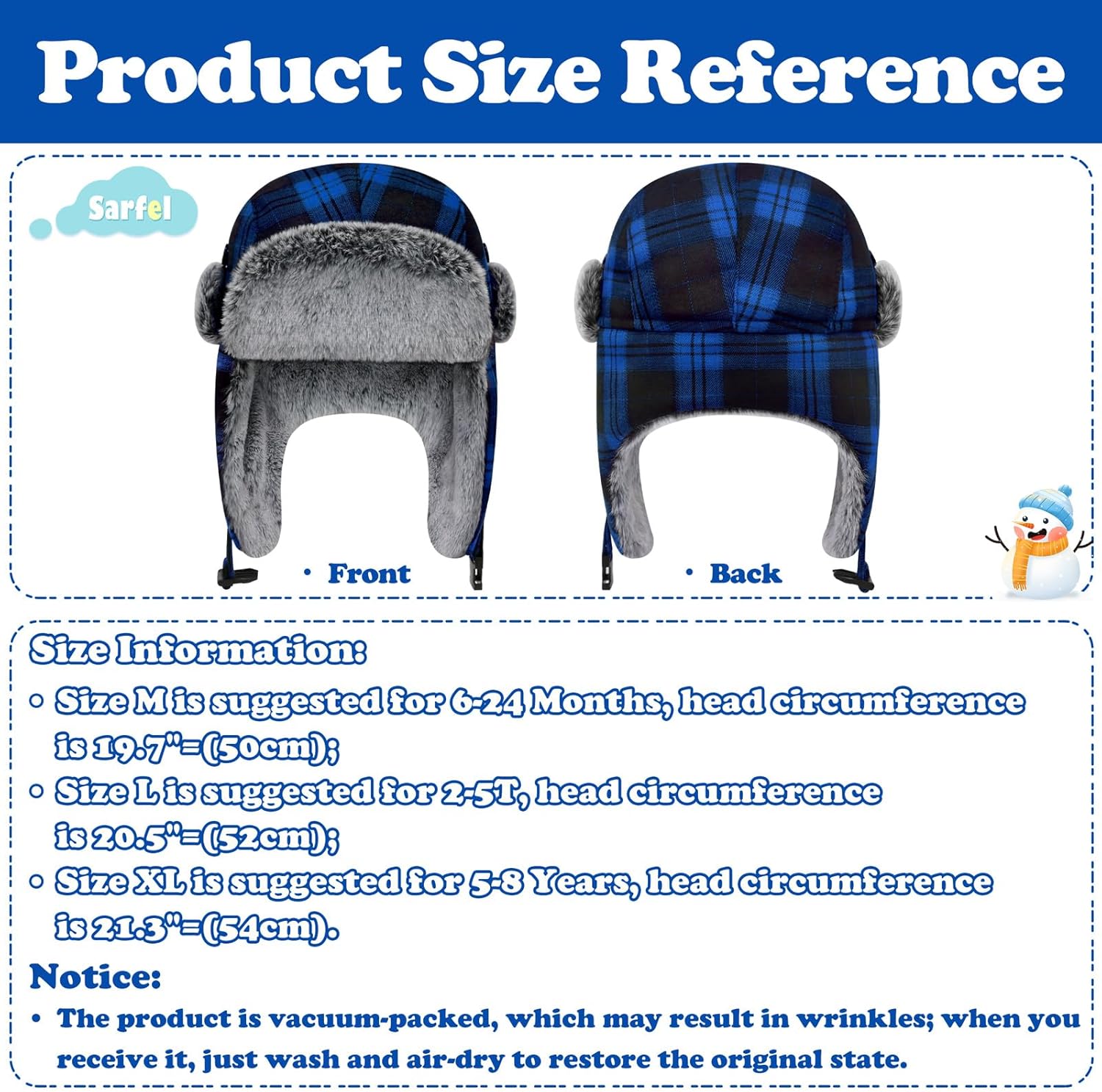 Sarfel Toddler Winter Hat Warm Fur Fleece Baby Boy Winter Hat Kids Trapper Hat Toddler Snow Hat Girls Winter Hat with Earflap - Image 7