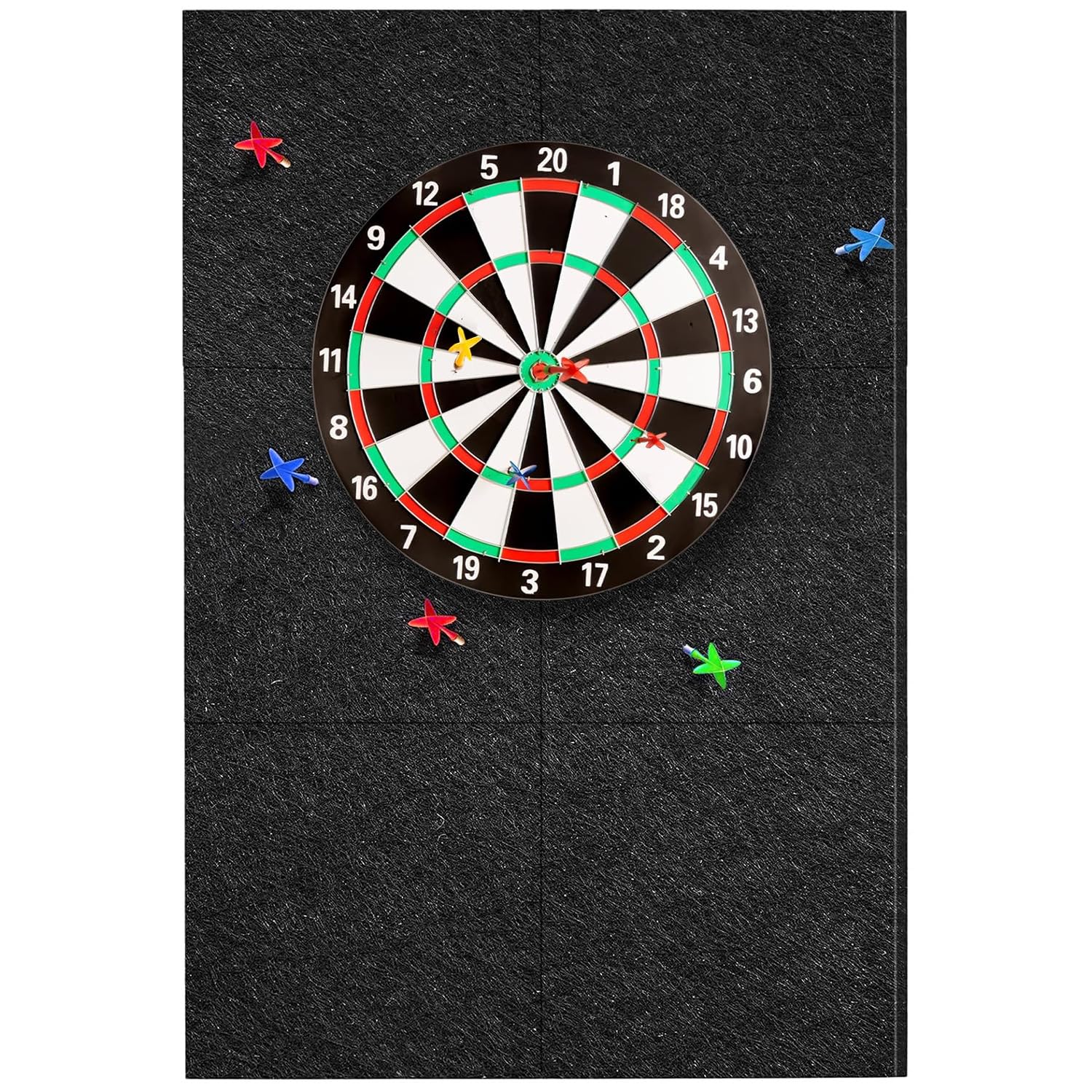 Exquilnova 60 x 90CM Dart Board Wall Protector,Felt Self Adhesive Dart Board Surround Ring,Easy Install Dartboard Surround,Darts Wall Protector for Living Room,Recreation Room,Office Lounge