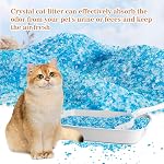Sukh Silica Gel Cat Litter Crystals, Bleu Blanc clair, 1 LBS | Les particules à faible teneur en poussière et à faible taux de résidus aident à nettoyer les pattes et les sols.