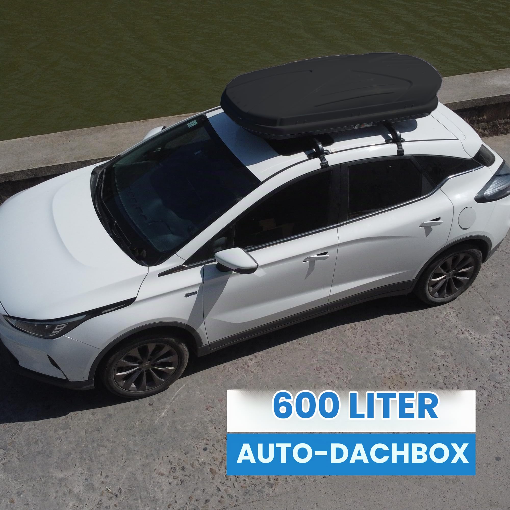 Dachbox fur EIN Auto 600L, Autogepäckträger, Autotruhe, Autokofferraum, Universeller Fahrzeugdachträger, Gepäckträgertasche, Kofferr
