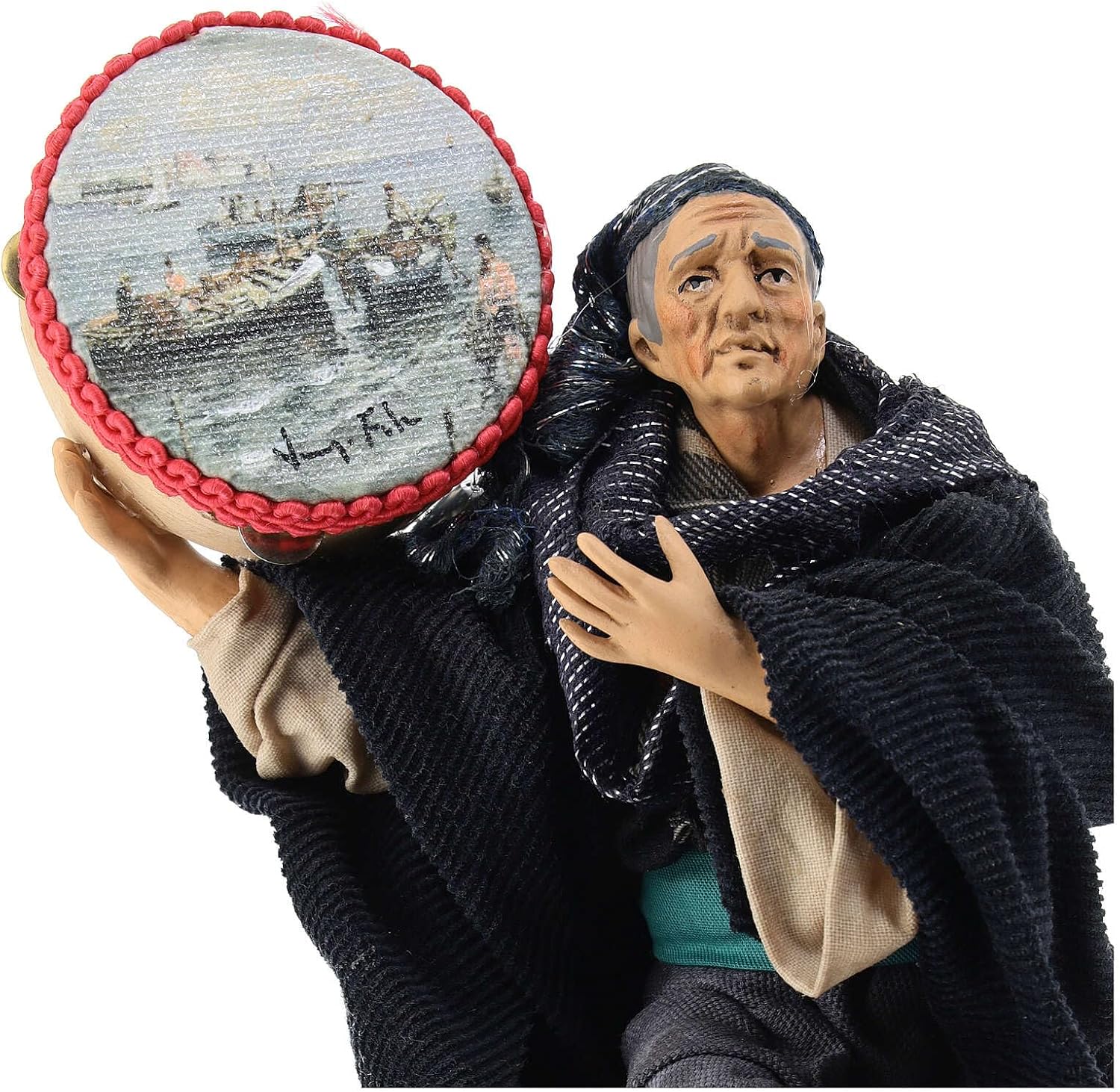 Holyart Neapolitan Nativity Scene Figurine, Man with Tambourine 18cm