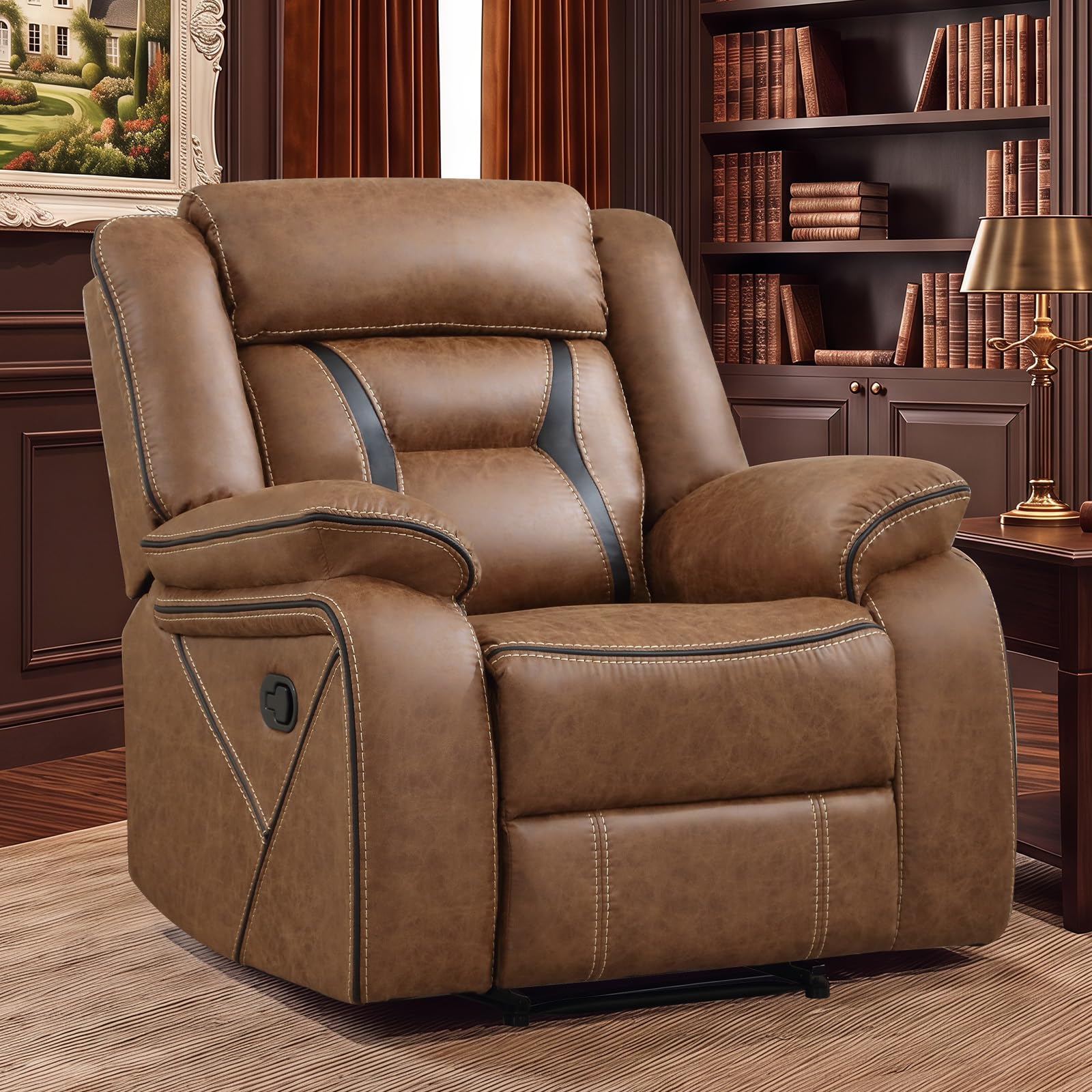 Faux Leather Manual Recliner Chair