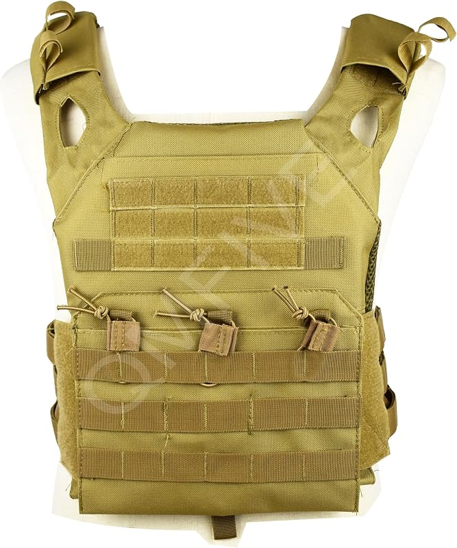 QMFIVE Chaleco táctico de airsoft, Ligero Placa portador JPC Chaleco Táctico de Airsoft, Unisex Adulto para Airsoft Paintball CS (JPC-VESTBLACK)