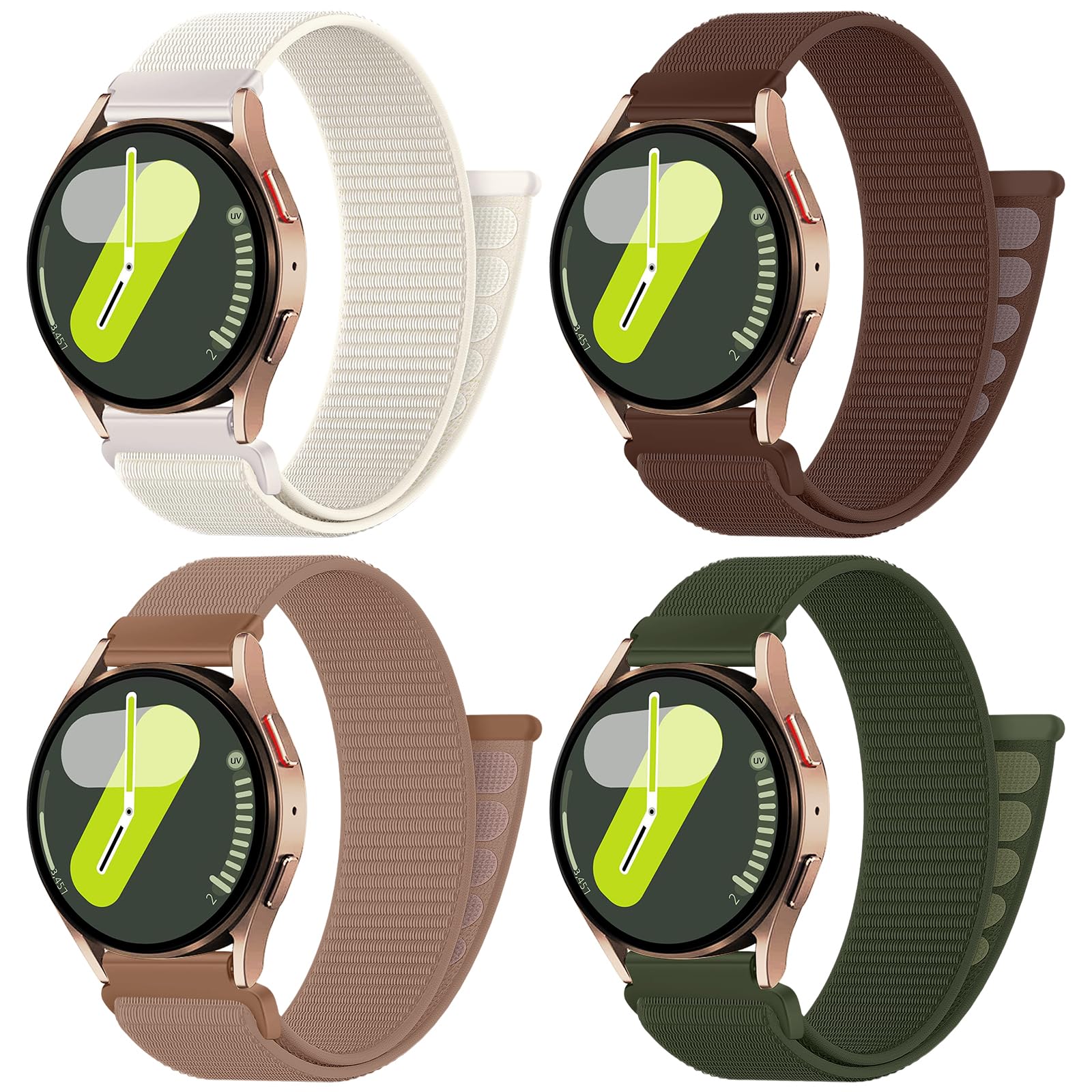 chinbersky 20mm Nylon Geflochtenes Armband Kompatibel mit Samsung Galaxy Watch 4/5/6/7/FE 40mm 44mm Armband/Watch5 Pro/Watch 4&6 Classic/Active 2 40mm 44mm/Watch3 41mm/Gear Sport/Gear S2 Classic