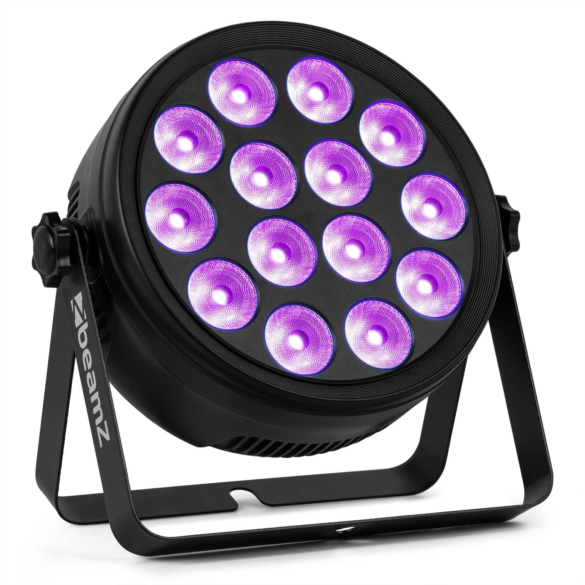 Beamz Light Bcc165 Led Flat Par Can Wash - 56W Rgbaw-Uv | Led Par Can For Stage & Venue Uplighting | Dmx & Sound-Activated Washer Led Par Stage Ing Up | Dj & Event Led Wash