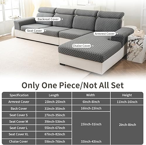 Miniatura 3 de Fundas de sofá para sofá seccional, funda elástica en forma de L, fundas de sofá seccional, lavables con fundas para diván, fundas de sofá para