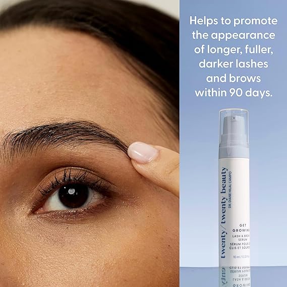 Get Growing Lash & Brow Serum Thicker, Fuller Looking Lashes & Brows - Ophthalmologist Developed, Safe for Sensitive Eyes - Vegan, Cruelty-Free, Clean Ingredients