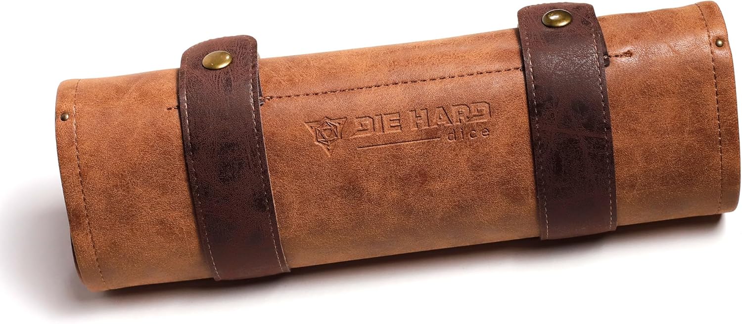 Die Hard Dice Dual Scroll of Rolling - Dice and Game Mat with Magnetic Clasps, 2 Storage Compartments & 3 Removable Containers - For Dice, Miniatures, & Accessories for DnD, other TTRPGs and Cosplay