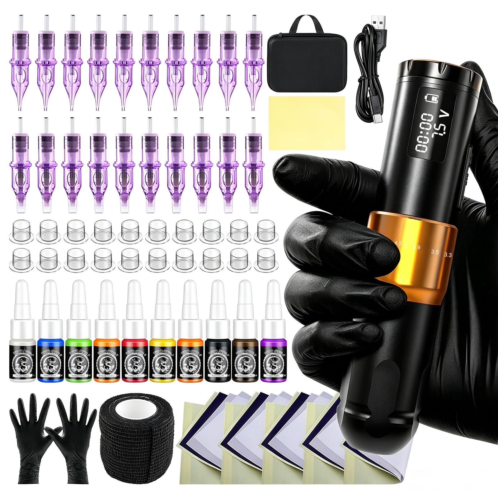 Amazon.com: OFEYLE Tattoo Gun Kit Wireless Tattoo Machine Kit