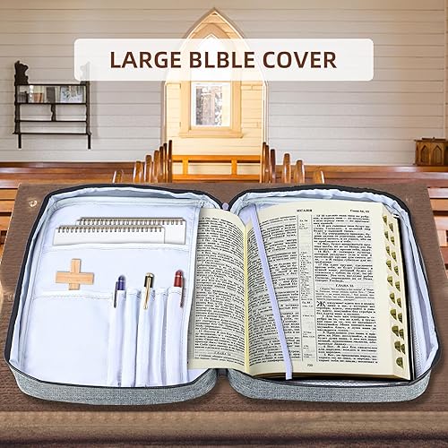 Miniatura 5 de Funda para la Biblia para hombres, fundas de la Biblia para mujeres, bolsa de Biblia de tamaño grande para niños, fundas protectoras para libros