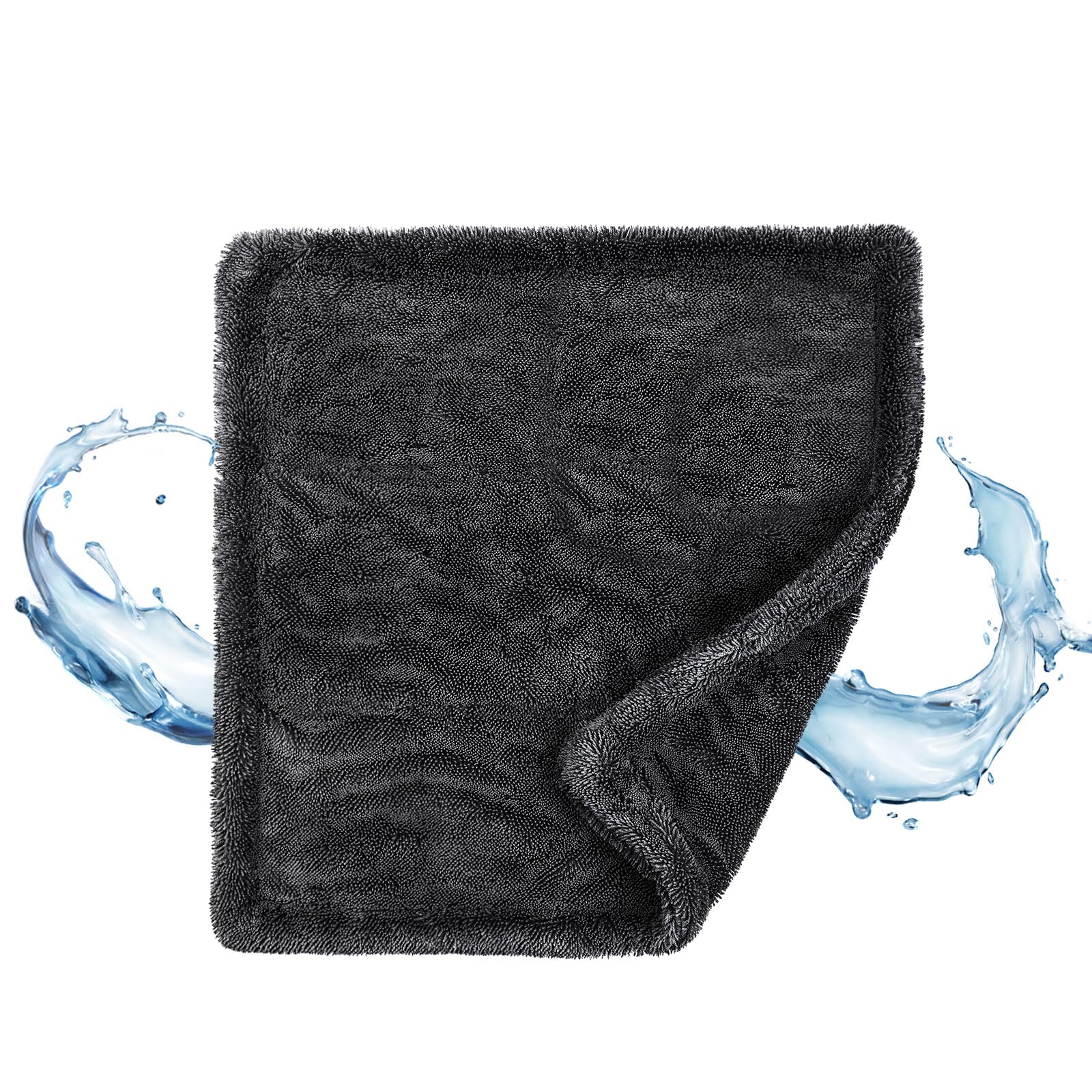 aokway Microfiber Car Drying Towel,Thickened and Absorbent Microfiber Towels, No Streaks Drying Towel car Detailing, Scratch-Free, No Water Spots- 16” x 16”?1 Pack?