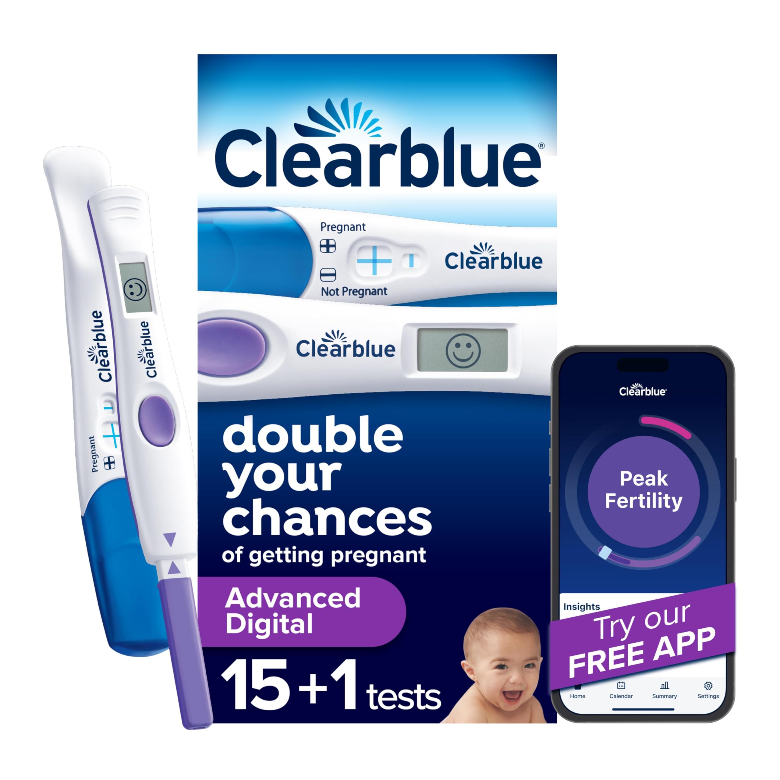 ClearblueAdvanced Digital Ovulation Test Kit, 16 Ct