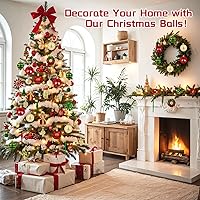 Vista 4 de EverMerry 82 bolas de Navidad, adornos con cuerdas para colgar para decoración de árbol de Navidad, deliciosas decoraciones de Navidad