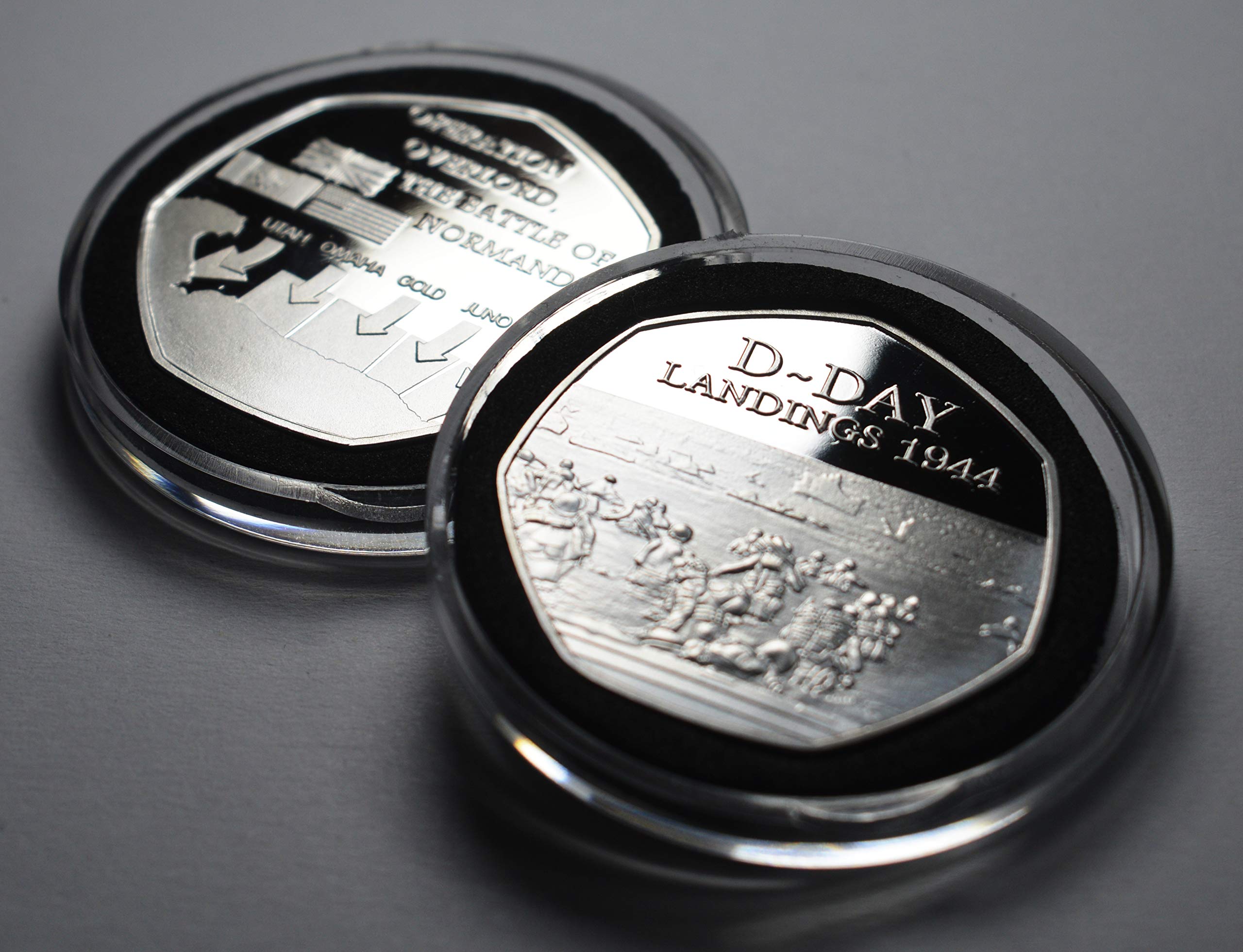 The Commemorative Coin Company Silver D-Day Landings 1944 Commemorative In Capsule. Operation Overlord, Normandy, Ww2