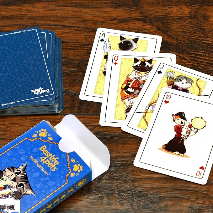 Baraja de cartas temáticas de gatos para adultos miniatura 10