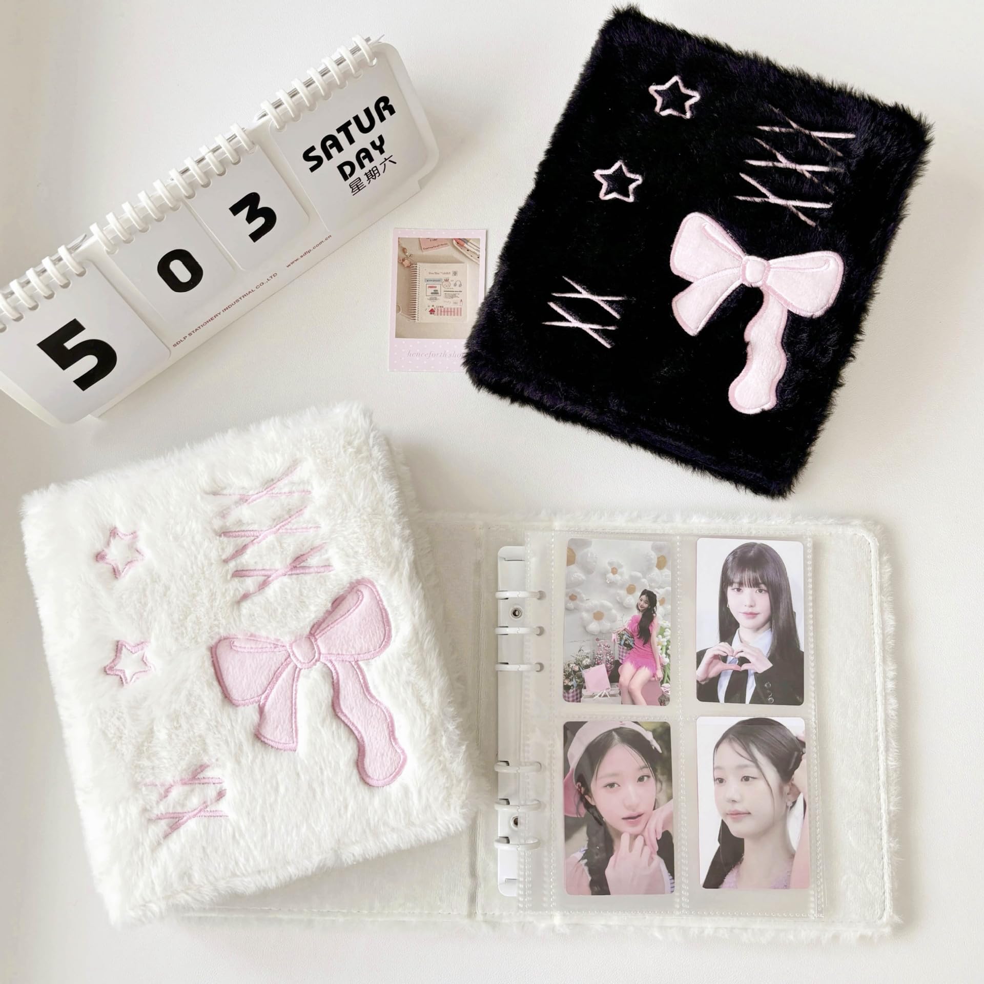 Amazon.co.jp: シール帳 a6 バインダー ふわふわ 女の子 可愛い リボン